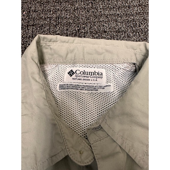 Columbia PFG Men’s Tan Collar Shirt Size 2XL See Details - Picture 3 of 8